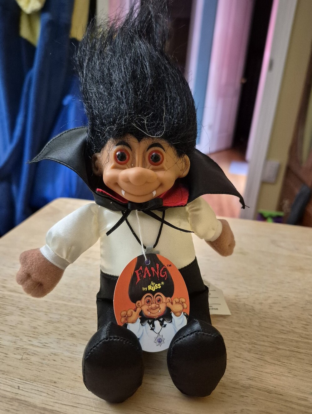 Vintage 1990s Russ Berrie FANG Vampire Troll Doll Plush New With Tags